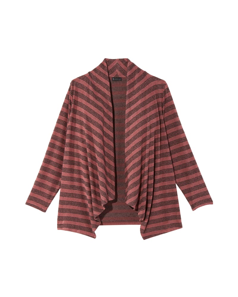 Front of plus size Zaria Striped Waterfall Cardigan by B. Curvy | Dia&Co | dia_product_style_image_id:148299